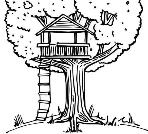 Домик на дереве мультяшный