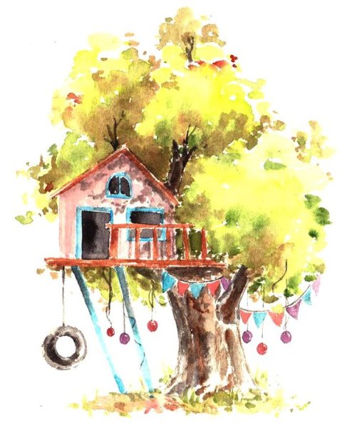 Домик на дереве мультяшный