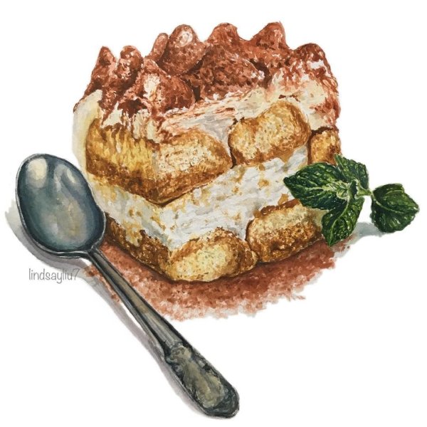 Живопись пирожное тирамису