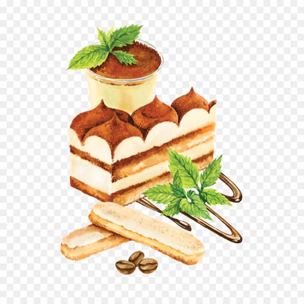 Тирамису на белом фоне