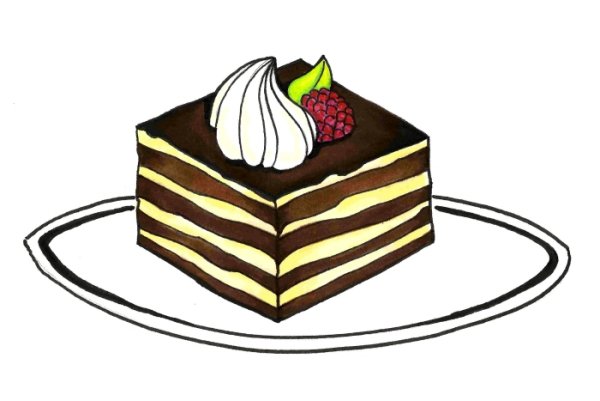 Рисованный торт тирамису