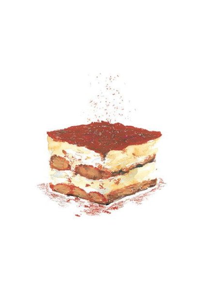 Тирамису на белом фоне