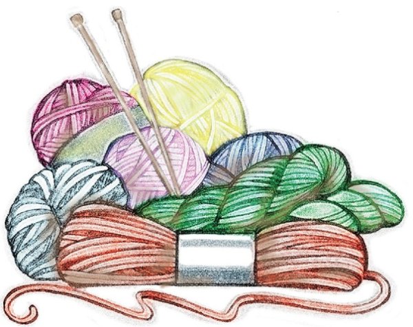 Рисованные клубки пряжи