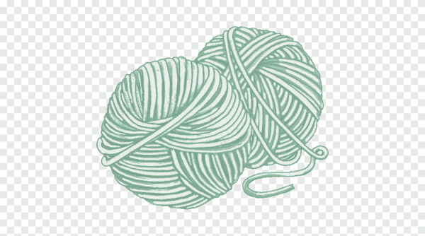 Клубок ниток на прозрачном фоне