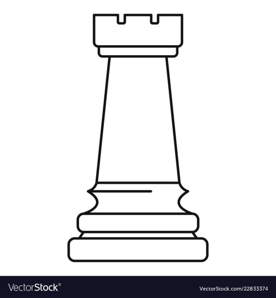 Шахматная фигура Ладья контур
