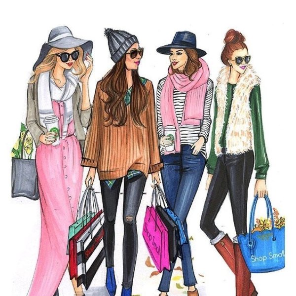 Иллюстрации стильных девушек
