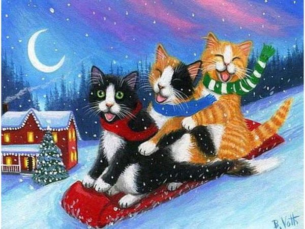 Три кошки с новым годом