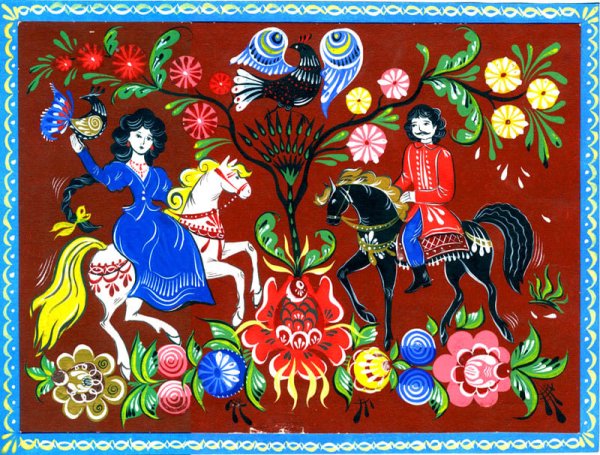 Городецкая роспись в Третьяковской галерее