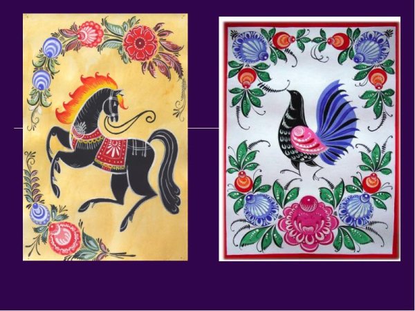 Городецкая роспись Купава Розан