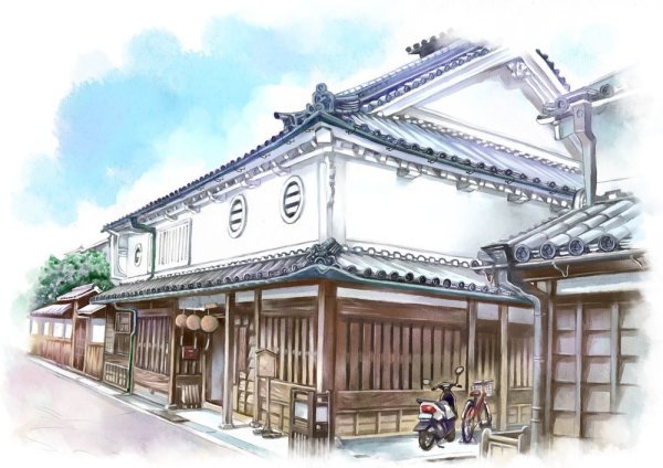 Традиционный японский дом Минка арт