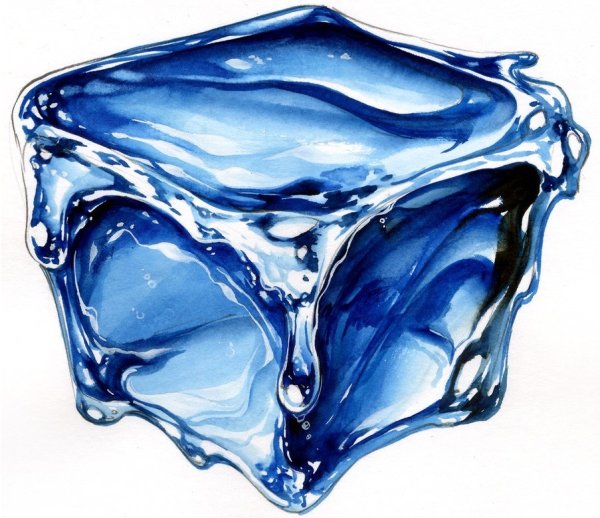 Кубик льда нарисованный