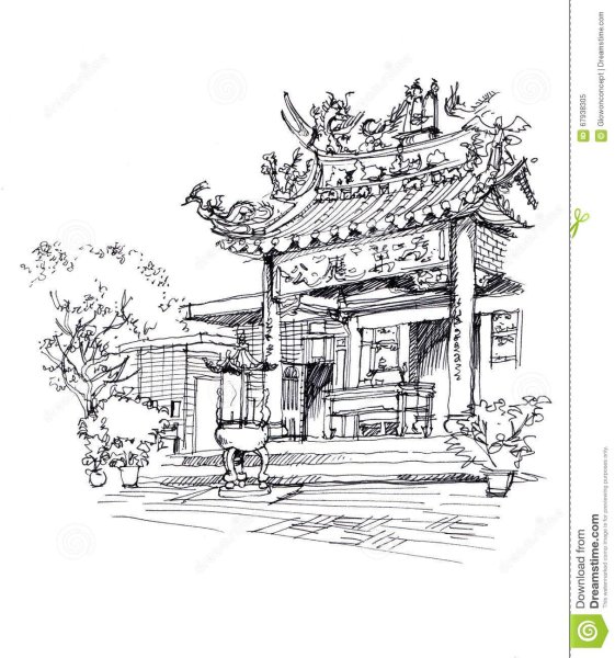 Архитектура в японском стиле рисунок