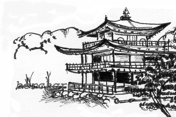 Японская архитектура рисунок