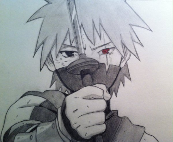 Нарисовать Какаси Хатакэ