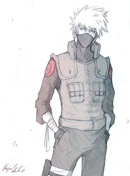 Какаси Хатакэ карандашом в полный рост