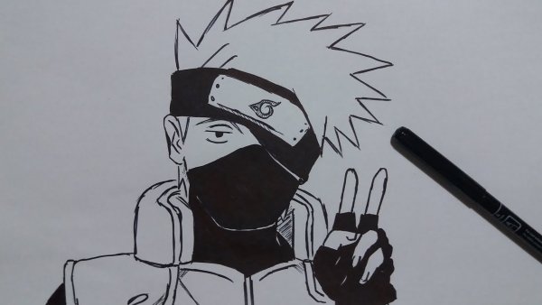 Какаси Хатакэ акварелью