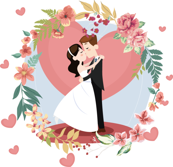 Силуэт жениха и невесты