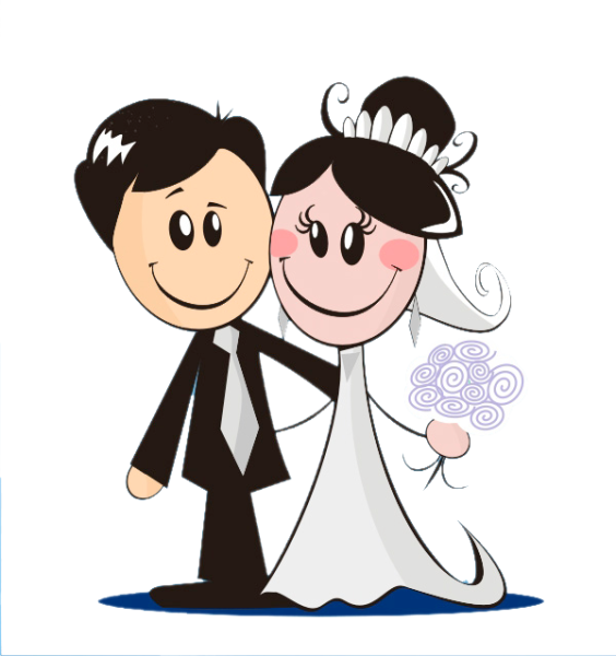 Векторные жених и невеста