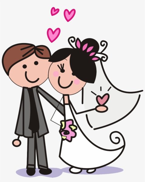 Наклейки жених и невеста