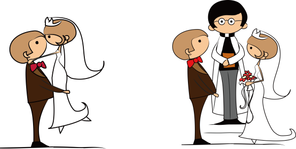 Векторные жених и невеста