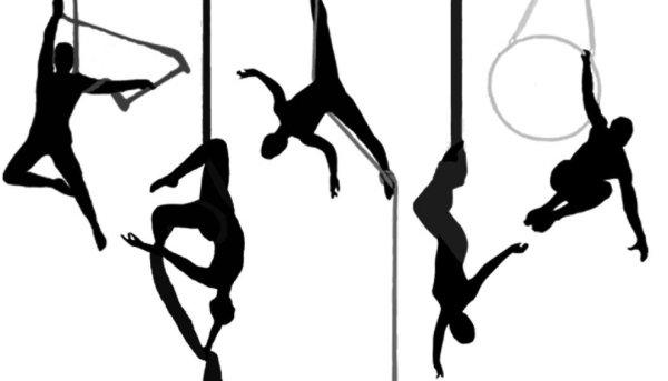 Воздушная гимнастка силуэт