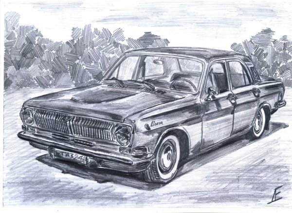Рисунок Волга ГАЗ 24
