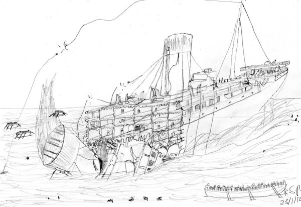 Крушение Титаника раскраска