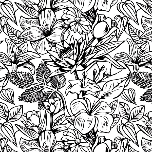 Мелкий растительный узор