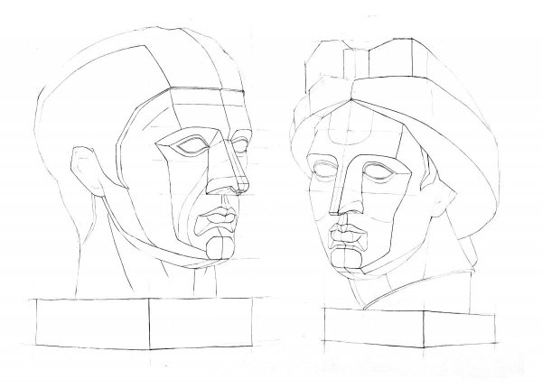 Построение античной головы