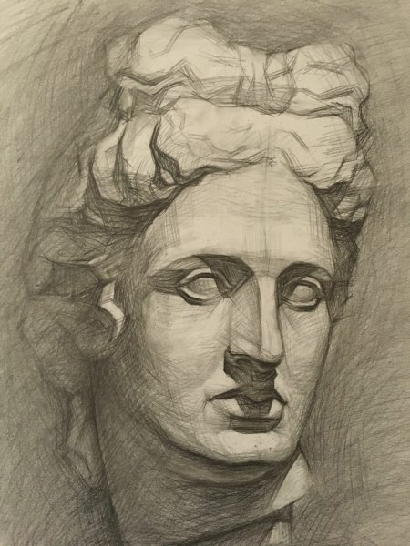 Гипсовая голова Аполлона Академический