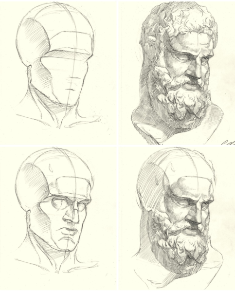 Голова Геракла построение