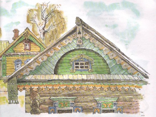 Русская изба рисунок