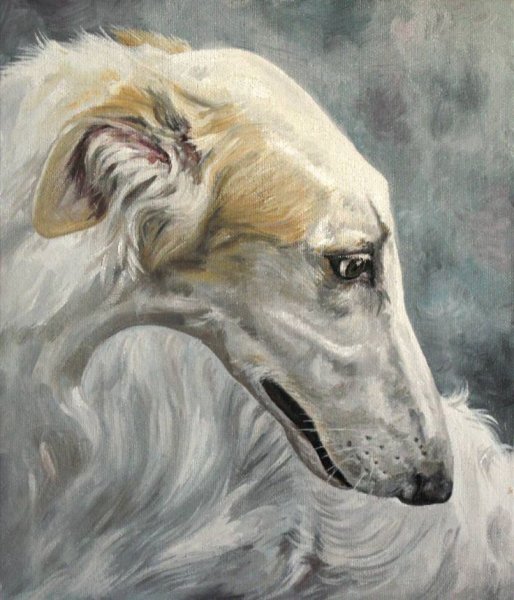 Русская псовая борзая на картинах