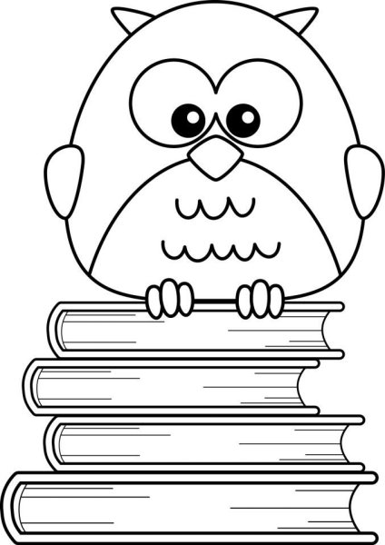 Умная Сова раскраска