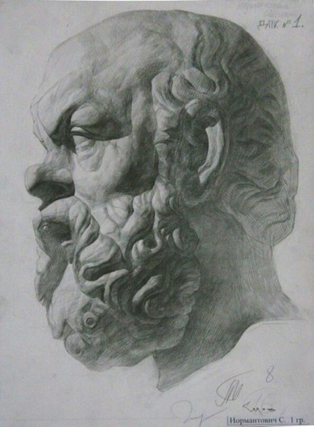 Гипсовая голова Антиноя МАРХИ