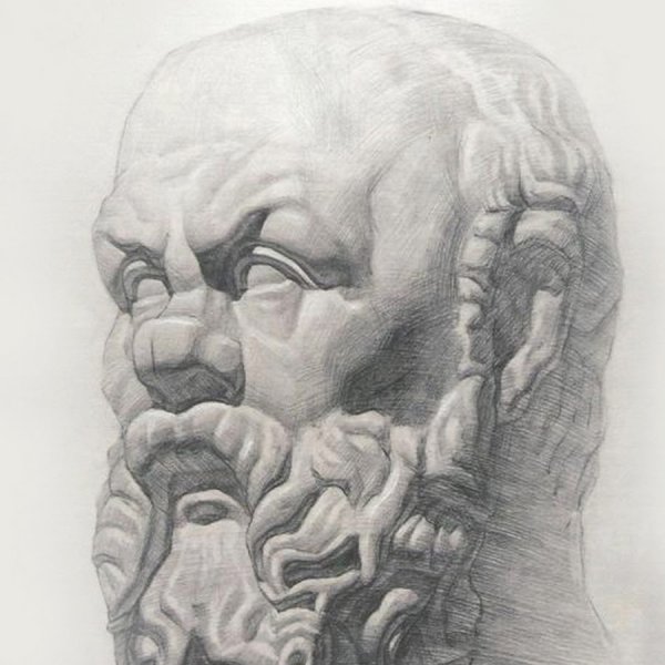 Цезарь голова гипсовая МАРХИ