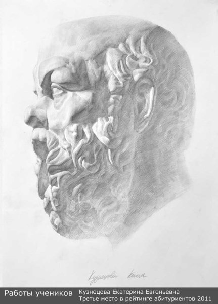 Сократ голова гипсовая МАРХИ