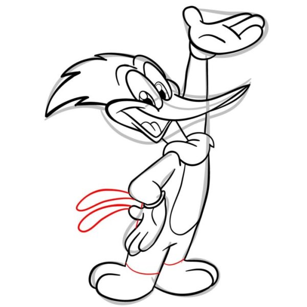 Дятел Вуди нарисовать