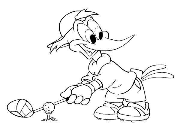 Дятел Вуди раскраска