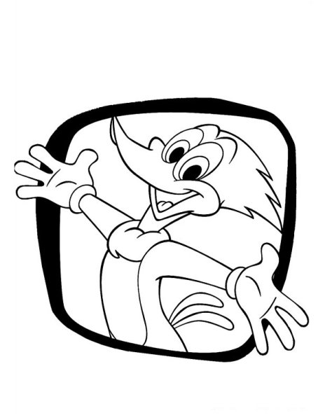 Дятел Вуди раскраска