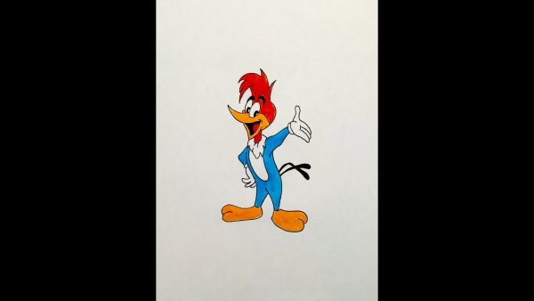 Срисовка дятел Вуди Вудпекер