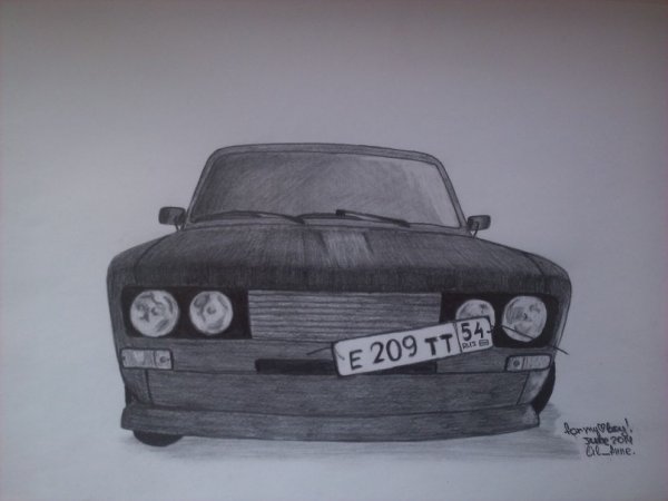 ВАЗ 2106 нарисовать спереди