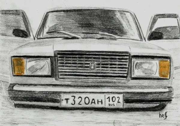 Рисунок ВАЗ 2107 спереди БПАН