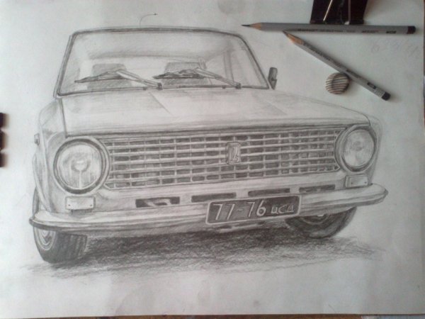 ВАЗ 2101 сзади карандашом