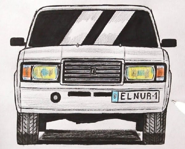Нарисовать ВАЗ 2107