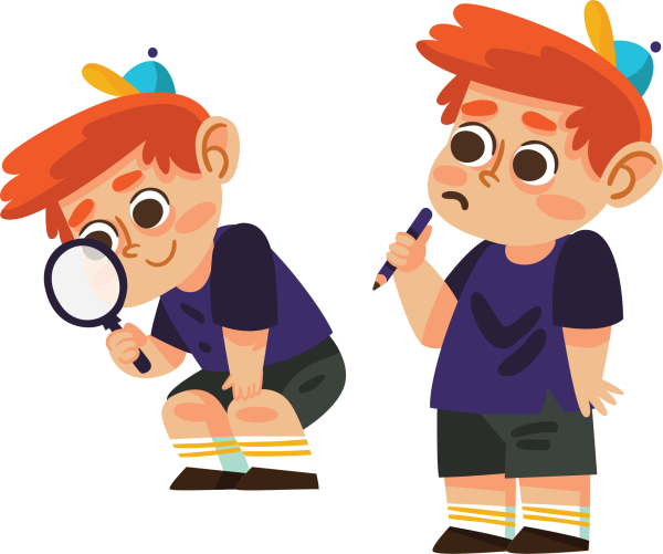 Ученик с лупой