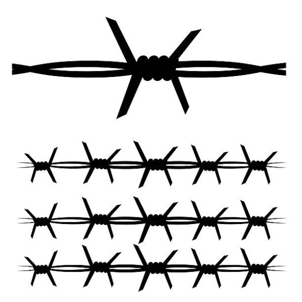 Тату колючая проволока простая