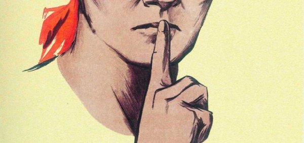 Палец приложенный к губам арт