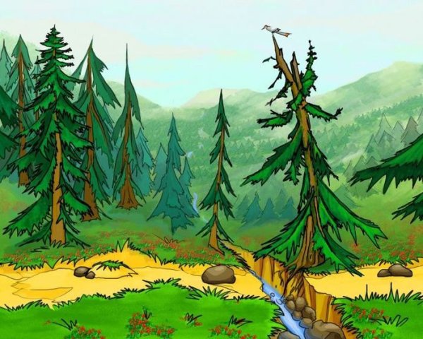 Тайга рисунок