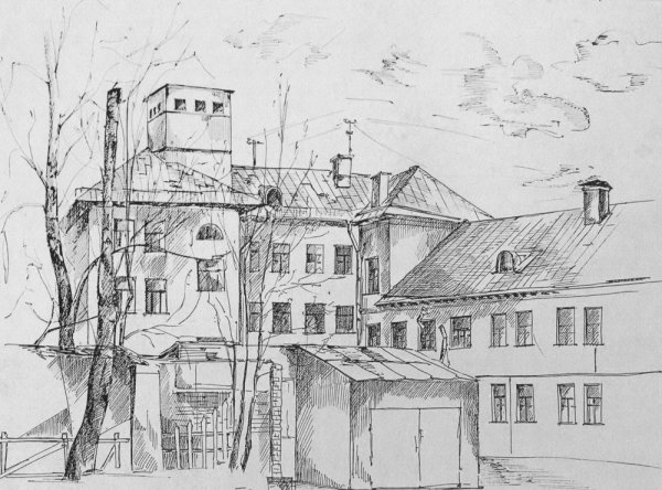 Городской пейзаж карандашом